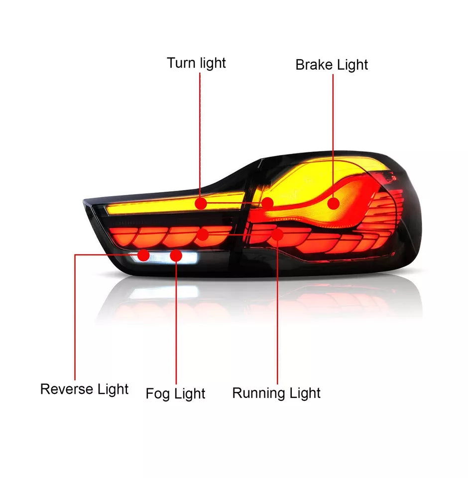 2X SMOKED LED TAIL LIGHTS LAMPS FOR BMW 4 SERIES & M4 F82 F83 F32 F33 F36 14-20
